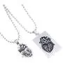 CEAROJEL Couple Necklace for Men Women - Puzzle Jewelry Anatomical Heart Pendant Necklace Stainless Steel Chain Collar, for Him Her