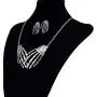 FXmimior Silver Skeleton Hand Shapped Halloween Gothic Necklet Rock Punk Accessories Women Girl (necklace& earrings)