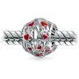 Red Silver Round I Love You Word Filigree Red Hearts Charm Bead For Women Teen .925 Sterling Silver Fits European Charm Bracelet