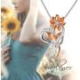 SNZM Heart Pendant Necklace for Women Sunflower Sunshine Necklace Christmas Jewelry Gift for Girls Daughter