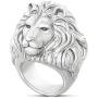 Gold Lion Head Ring for Men, Norse Viking Lion with Mane, Lion Totem Ring, Heavy Metal Rock Punk Style Gothic Biker Ring, Amulet Ring, Viking Animal Jewelry Gift for Men Boys