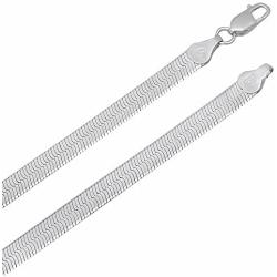 3mm-14mm Solid .925 Sterling Silver Flat Herringbone Chain Necklace or Bracelet