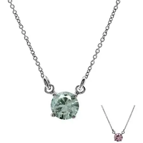 Silvershake 6mm Round Shape 925 Sterling Silver Pendant with 16 to 18 Inch Adjustable Chain Necklace