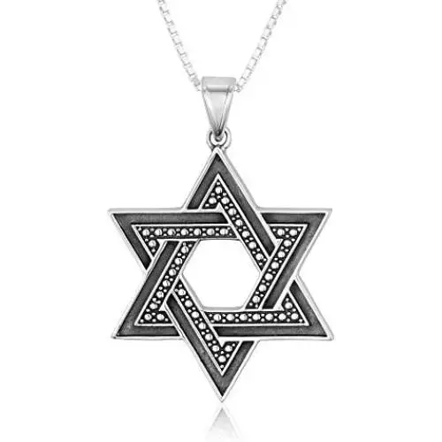 Marina Jewellery Real 925 Sterling Silver Chain Necklace with Jewish Token Pendant Charm, 18 or 24 Inch Box Chain (See Design/Chain Size Options) Marina Jewellery Real 925 Sterling Silver Chain Necklace with Jewish Token Pendant Charm, 18 or 24 Inch Box Chain (See Design/Chain Size Options)