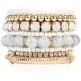 RIAH FASHION Multi Color Stretch Beaded Stackable Bracelets - Layering Bead Strand Statement Bangles RIAH FASHION Multi Color Stretch Beaded Stackable Bracelets - Layering Bead Strand Statement Bangles