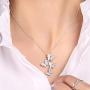 XINSHUN 925 Silver Long Zircon Butterfly Necklaces Pendant Fashion Sterling Silver Jewelry Statement Chain Necklace for Women Ladies Girls Gifts