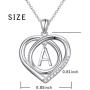 Jewelry Sterling Silver Initial Letter Alphabet A to Z Love Heart Cubic Zirconia Pendant Necklace Gift for Women