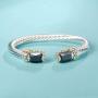 UNY Designer Inspired Jewelry Radiant CZ Cable Wire Antique Bangle Elegant Beautiful