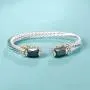 UNY Designer Inspired Jewelry Radiant CZ Cable Wire Antique Bangle Elegant Beautiful UNY Designer Inspired Jewelry Radiant CZ Cable Wire Antique Bangle Elegant Beautiful