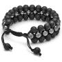 Top Plaza Mens Lava Rock Stone Essential Oil Diffuser Bracelet Chakra Yoga Healing Crystal Bracelet Natural Gemstone Beads Anxiety Bracelets Braided - 3 Layer