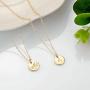 Disc Initial Necklaces for Women Girls, 14K Gold Filled Round Disc Double Side Engraved Hammered Initial Necklace Adjustable Personalized Alphabet Letter Pendant for Women Girls Jewelry Gifts