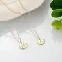 Disc Initial Necklaces for Women Girls, 14K Gold Filled Round Disc Double Side Engraved Hammered Initial Necklace Adjustable Personalized Alphabet Letter Pendant for Women Girls Jewelry Gifts