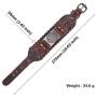 VASSAGO Gothic Pagan The Sigil of Archangel Uriel Seal of Solomon Amulet Metal Connector Brown Leather Bracelet