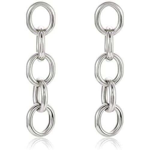 Link Chain Drop Earrings Long Chunky Oval Chain Link Tassel Dangle Earrings Statement Minimalist Jewelry for Women Girls