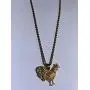 Shop-iGold Men Women 925 Italy Gold Finish Iced Gallo Rooster Ice Out Pendant Stainless Steel Real 2 mm Rope Chain Necklace, Mens Jewelry, Iced Pendant, Rope Necklace