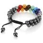 Top Plaza Bead Chakra Bracelet 7 Chakras Healing Crystals Bracelet Yoga Stone Beads Bracelets Meditation Relax Anxiety Bangle for Womens Mens