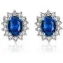 Artificial Sapphire Earrings and Necklace Set Retro Style Rhinestone Paved Necklace with Matching Ear Stud Hypoallergenic Women Wedding Jewelry Set Artificial Sapphire Earrings and Necklace Set Retro Style Rhinestone Paved Necklace with Matching Ear Stud Hypoallergenic Women Wedding Jewelry Set