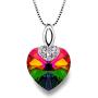 Komking Love Heart Pendant Necklace and Earrings for Women, Swarovski Jewelry Sets Birthday/Anniversary Christmas Jewelry Gifts for Women Mom/Wife/Sister/Best Friend