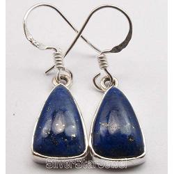 SilverStarJewel Navy Blue Lapis Lazuli tcw 8.5 Earrings 1.2'' 925 Sterling Silver