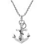 AeraVida Nautical Rope and Anchor .925 Sterling Silver Pendant Necklace