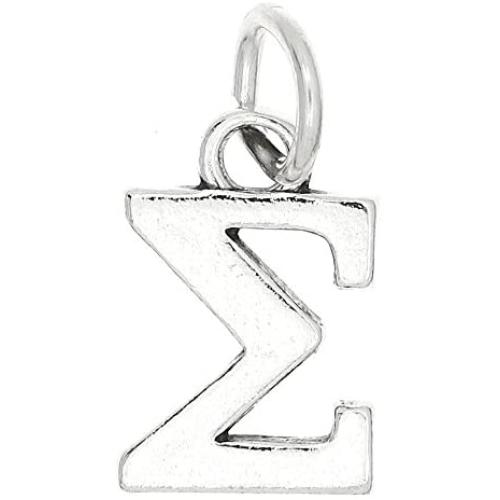 Lgu Sterling Silver Oxidized Greek Sorority Letters Charm