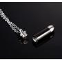 PJ Stainless Steel Bullet Capsule Container Cremation Ashes Urn Pendant Keepsake Memorial Necklace