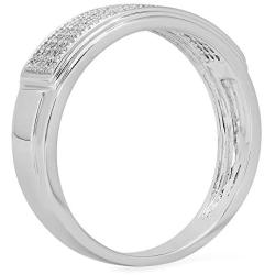 Dazzlingrock Collection 0.30 Carat (ctw) 14K Gold Round White Diamond Mens Micro Pave Hip Hop Wedding Band 1/3 CT