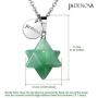 JADENOVA Merkaba Crystal Pendent Necklace for Women Men Jewelry Energy Healing Gemstone pendant (18 Inches Stainless Steel Chain)