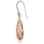 Sterling Silver Filigree Floral Design Teardrop Earrings
