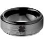 Lucky Charm Four Leaf Clover Ring - Tungsten Band 8mm - Men - Women - 18k Rose Gold Step Bevel Edge - Yellow - Grey - Blue - Black - Brushed - Polished - Wedding - Gift Dome Flat