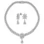 Vintage Style Fashion Bridal Multi Marquise Leaf Starburst AAA CZ Statement Collar Tennis Necklace Matching Chandelier Dangle Earrings Jewelry Set for Women Wedding Prom Pageant Silver Plated Vintage Style Fashion Bridal Multi Marquise Leaf Starburst AAA CZ Statement Collar Tennis Necklace Matching Chandelier Dangle Earrings Jewelry Set for Women Wedding Prom Pageant Silver Plated