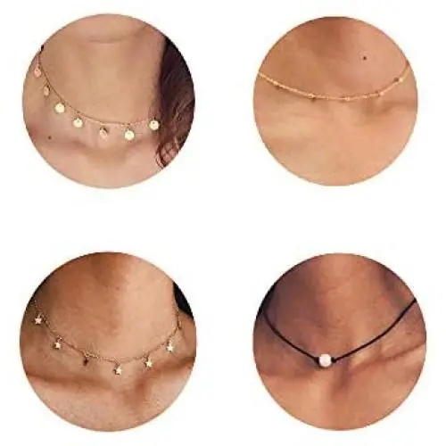 KWHY 4PCS Gold Layered Necklace for Women Girls Long Choker Chain Y Necklace Bar Feather Pendent Necklace Sets KWHY 4PCS Gold Layered Necklace for Women Girls Long Choker Chain Y Necklace Bar Feather Pendent Necklace Sets