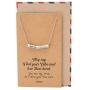 Quan Jewelry Love My Tribe Tube Bar Pendant Necklace, Gifts for Women Tribes Jewelry with Life Quotes on Inspirational Greeting Card, Adjustable 16'' to 18''