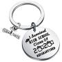 FAADBUK Graduation Inspirational Gift Class of 2021 Graduate Keychain I Survived Kindergarten High School University Quarantined Jewelry Graduation Friendship Gift for Her Him