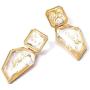 Rhinestone Crystal Rectangle Dangle Earrings, Glass Geometric Statement Earrings for Women KELMALL COLLECTION