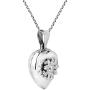 AeraVida Daisy in Full Bloom Heart Pendant Locket .925 Sterling Silver Cable Necklace