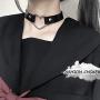SOOWOOT 8 Pieces PU Leather Choker Necklace Goth Spiked Rivets Punk Collar Necklace Adjustable PU Leather Studded Love Heart Collar Choker Collar Set Gifts for Women Girls