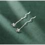 SLUYNZ 925 Sterling Silver Plumeria Flowers Tassel Earrings Dangle for Women Teen Girls Plumeria Flowers Earrings Threader Earrings
