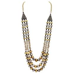 Zephyrr Tibetan Long Strand Necklace Gold Tone Casual Daily Wear Statement Jewelry For Women JAN-1870