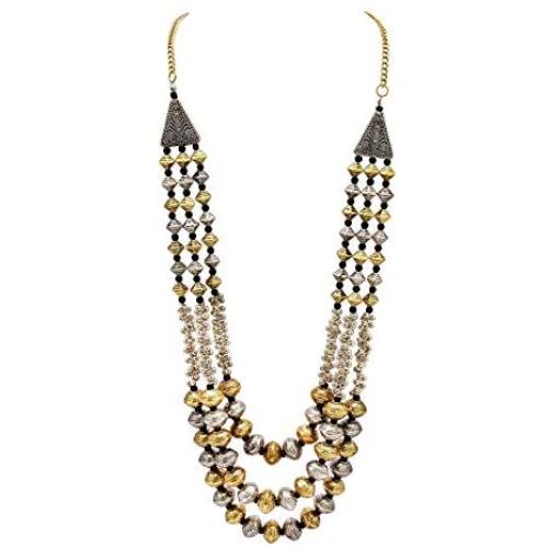 Zephyrr Tibetan Long Strand Necklace Gold Tone Casual Daily Wear Statement Jewelry For Women JAN-1870