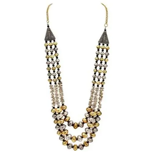Zephyrr Tibetan Long Strand Necklace Gold Tone Casual Daily Wear Statement Jewelry For Women JAN-1870