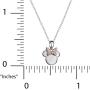 Disney Minnie Mouse Charm Necklace, Cubic Zirconia Studded Pink Bow Pendant, 18” Sterling Silver Necklace, Official Licensed Jewelry for Ladies