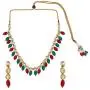 Efulgenz Indian Bollywood Traditional 14 K Gold Plated Kundan Ruby Pearl Wedding Choker Necklace Earrings Jewelry Set