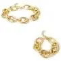 2 Pcs Wide Cuban Curb Link Necklace Bracelet Set Punk Metal Necklace Bracelet Set Trendy Gold Silver Plated Necklace for Women Girls Jewelry