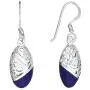 Silverly Womens .925 Sterling Silver Blue Filigree Oval Swirl Earrings Necklace Jewellery Set, 18'' Silverly Womens .925 Sterling Silver Blue Filigree Oval Swirl Earrings Necklace Jewellery Set, 18''