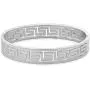 Edforce Stainless Steel Womens Greek Pattern Oval Cutout Hinged Bangle Bracelet Edforce Stainless Steel Womens Greek Pattern Oval Cutout Hinged Bangle Bracelet