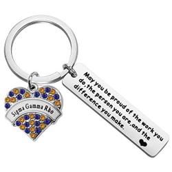 BAUNA Sigma Gamma Rho Sorority Keychain May You Be Proud of The Work You Do Graduation Gifts SGRho Inspired Greek Sorority Jewelry