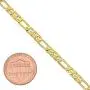 The Bling Factory 4mm 14k Yellow Gold Plated Flat Figaro Chain Necklace The Bling Factory 4mm 14k Yellow Gold Plated Flat Figaro Chain Necklace