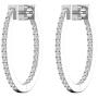 1/2 to 1 Carat Diamond Inside Out Oval Hoop Earrings for Women in 14k White Gold (H-I, SI2-I1, cttw) Screw Back by Privosa Fine Jewelry