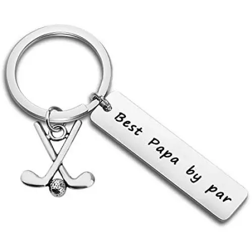 HOLLP Daddy Keyring Golf Gift for Fathers Day Dad Jewelry Golf Charm Father Keyring Best Daddy by Par Keychain